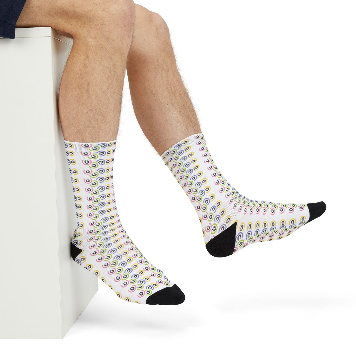 Calcetines deportivos con estampados coloridos, divertidos y elegantes