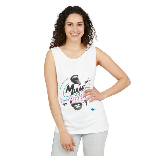 Tank Top Unisex – “Miami, Sudor y Sarcasmo”
