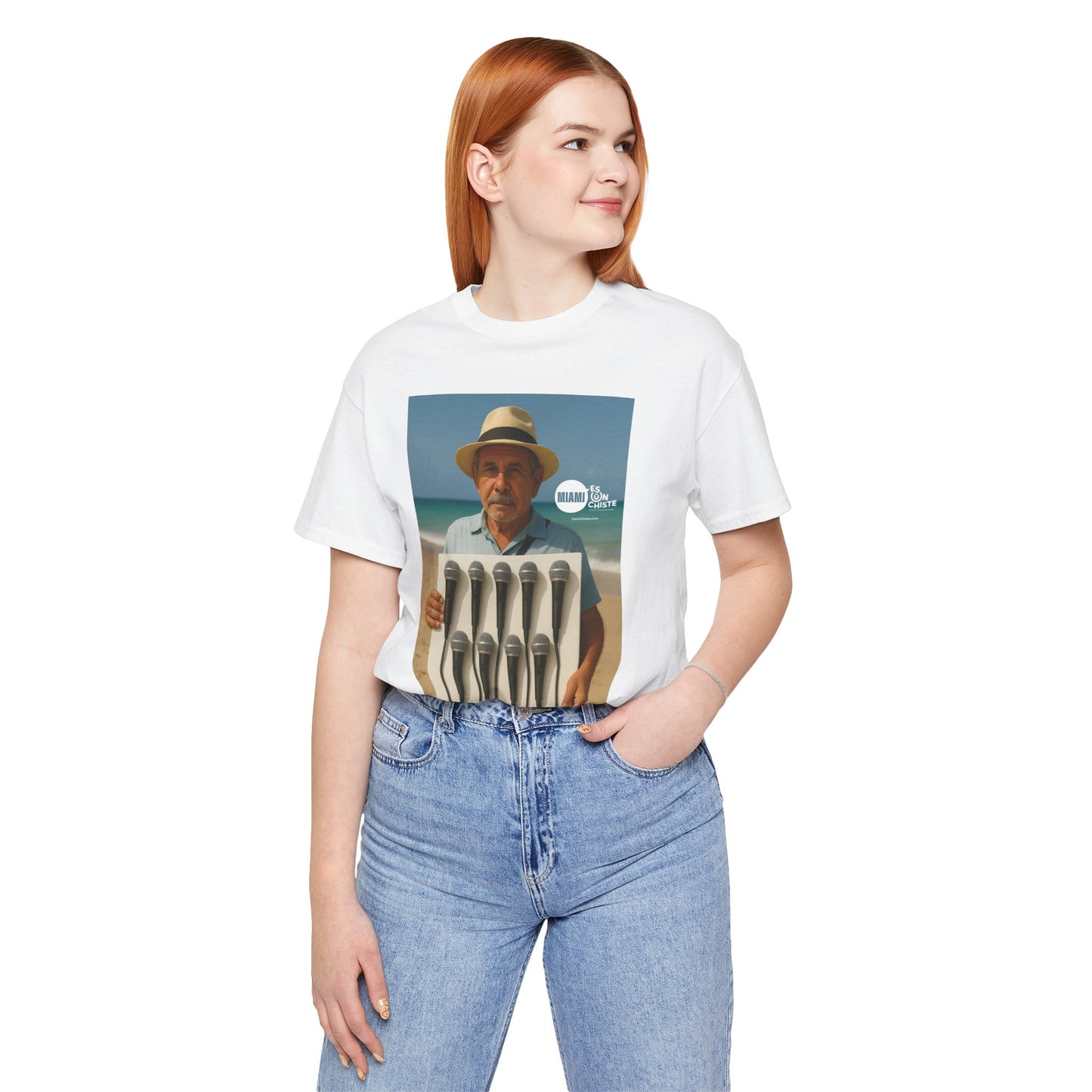 Camiseta Unisex Festival – Humor Playero “Micrófonos a la venta”