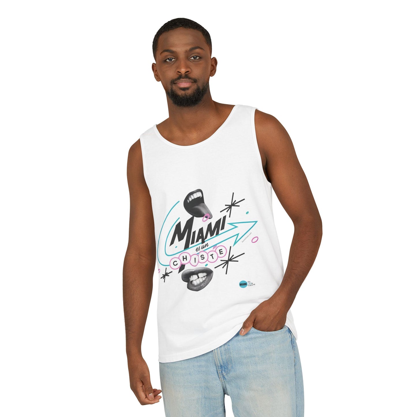 Tank Top Unisex – “Miami, Sudor y Sarcasmo”