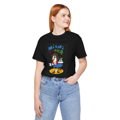 Camiseta Unisex Jersey – Gallina con Flow “Miami Es Un Chiste”