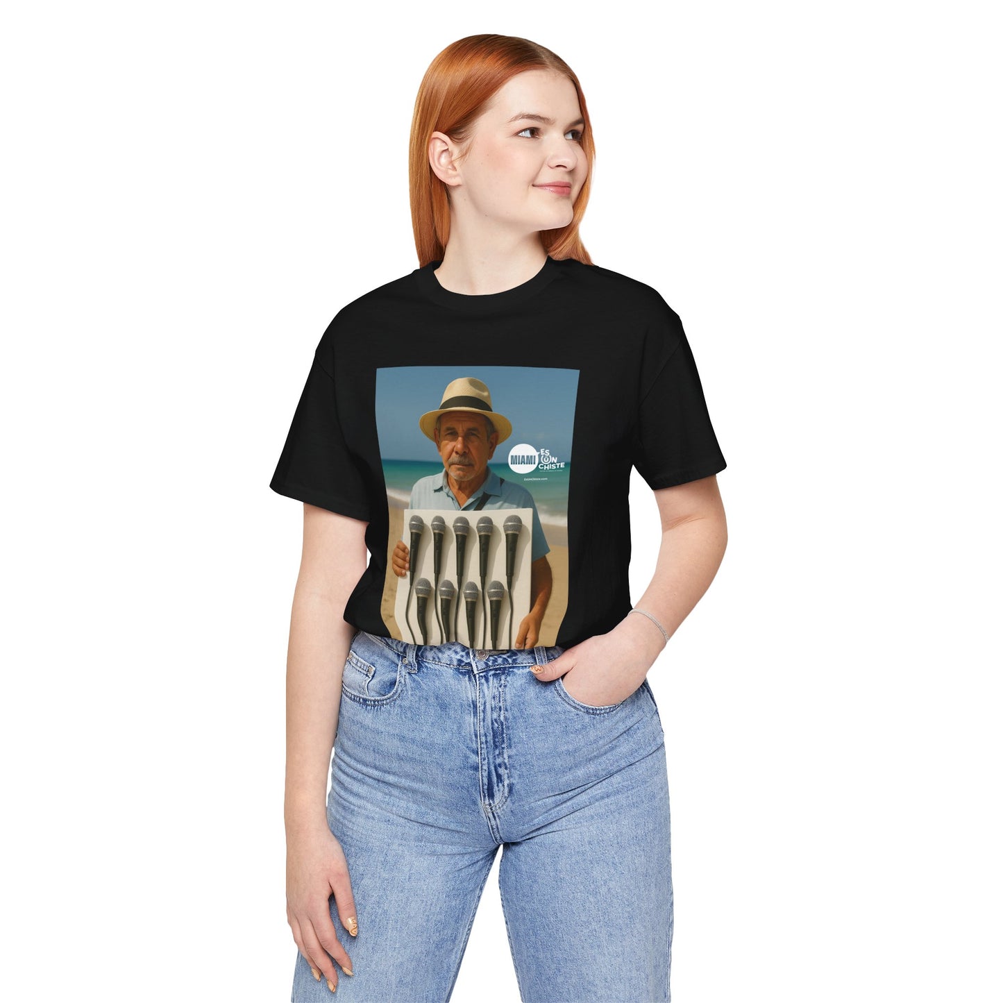 Camiseta Unisex Festival – Humor Playero “Micrófonos a la venta”