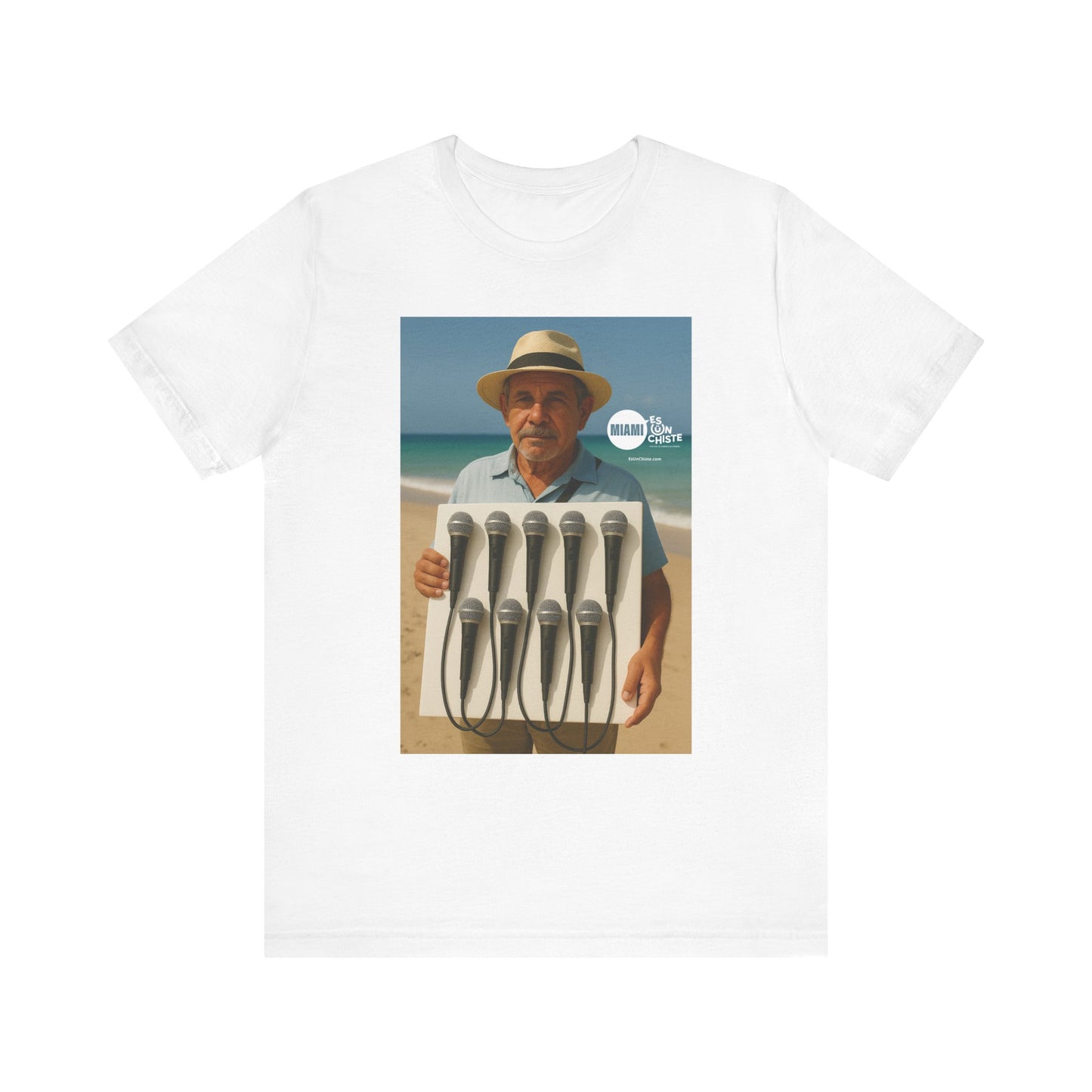 Camiseta Unisex Festival – Humor Playero “Micrófonos a la venta”